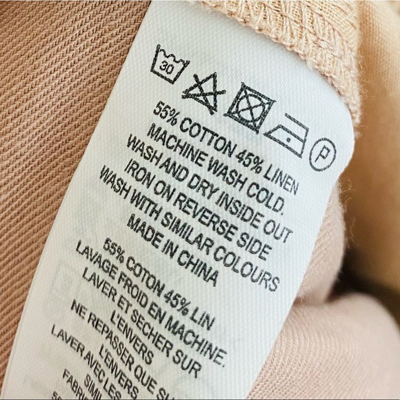 French Connection Pinky Tone Linen Blend Pant Size 8 - Picture 7 of 7